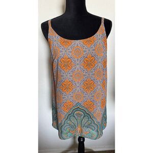 Silky Patterned Tank Top | Boho Chic